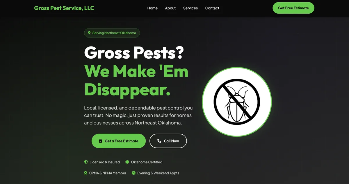Gross Pest Services Website